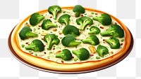 PNG Broccoli pizza vegetable food dish. 