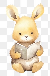 PNG Rabbit reading a book cartoon mammal animal. 