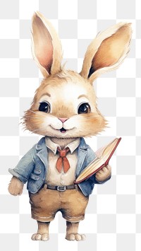 PNG Rabbit teacher animal cartoon mammal. AI generated Image by rawpixel.