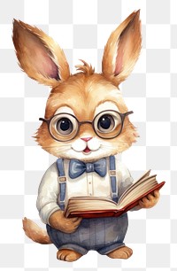 PNG Rabbit teacher animal cartoon cute. AI generated Image by rawpixel.