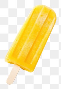 PNG yellow popsicle, flat lay, transparent background