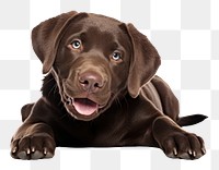 PNG Happy chocolate Labrador Retriever. AI generated Image by rawpixel.