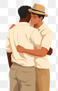 PNG 2 male adult hug togetherness. AI generated Image by rawpixel.