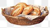 PNG Bread basket bread food viennoiserie. AI generated Image by rawpixel.