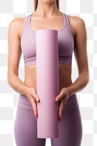 PNG Holding a yoga mat adult woman undergarment. 