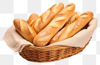 PNG Bread basket bread baguette food. AI generated Image by rawpixel.