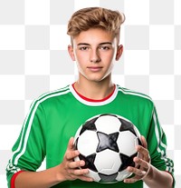 PNG Young man holding soccerball football portrait sports. 