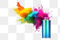 PNG Spraycan spraying colorful rainbow bottle white background creativity. AI generated Image by rawpixel.