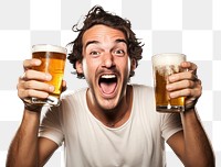 PNG  Beer drinking glass joy. AI generated Image by rawpixel.