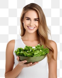 PNG Young woman holding salad portrait person female. 