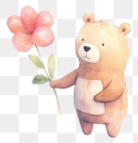 PNG Flower mammal animal cute. AI generated Image by rawpixel.