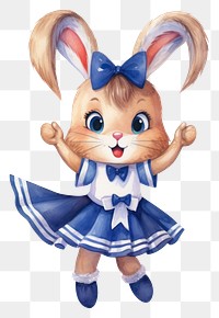 PNG Rabbit character wearing figurine white background representation. 