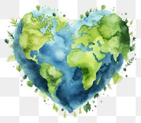 PNG Earth heart shape watercolor space creativity. 