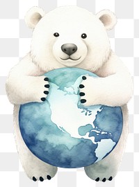 PNG Polar bear holding earth mammal animal space. 