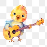 PNG Bird cartoon guitar cute. 