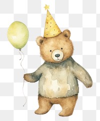 PNG Bear wearing party hat balloon toy  