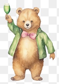 PNG Bear champagne mammal animal. AI generated Image by rawpixel.