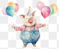 PNG Pig standing balloon mammal animal. 