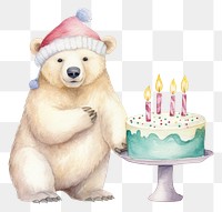 PNG Polar bear holding cake dessert mammal animal. 