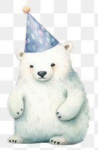 PNG Polar bear poping confetti balloon mammal animal. 