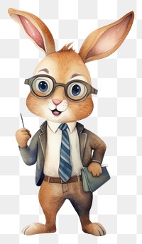 PNG Rabbit business animal white background representation. AI generated Image by rawpixel.