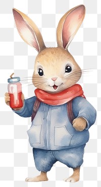 PNG Rabbit animal mammal bottle. AI generated Image by rawpixel.