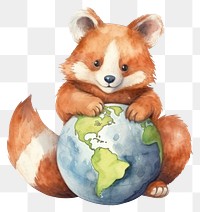 PNG Red panda holding earth mammal animal space. 