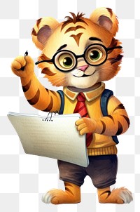 PNG Tiger business toy white background representation. AI generated Image by rawpixel.
