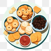 PNG Snack bread plate food. AI generated Image by rawpixel.