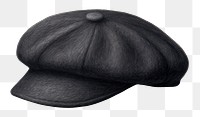 PNG  Beret hat black white background protection. AI generated Image by rawpixel.