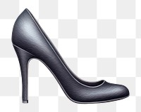 PNG  Chunky heel shoe footwear black white background. AI generated Image by rawpixel.