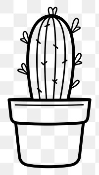 PNG Cactus plant line creativity. AI generated Image by rawpixel.