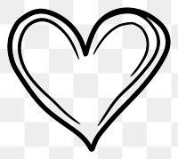 PNG Heart white line white background. 