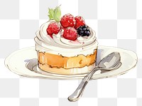 PNG Dessert sketch cream berry. AI generated Image by rawpixel.