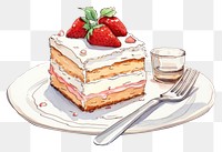 PNG Dessert strawberry cream fruit. AI generated Image by rawpixel.