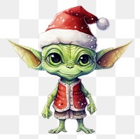 PNG Alien christmas figurine drawing. AI generated Image by rawpixel.