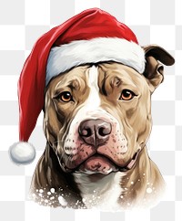 PNG Pitbull christmas bulldog drawing. AI generated Image by rawpixel.