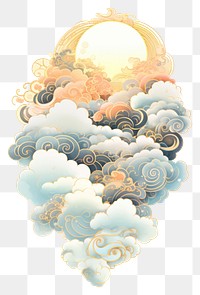 PNG One auspicious cloud backgrounds pattern art. 