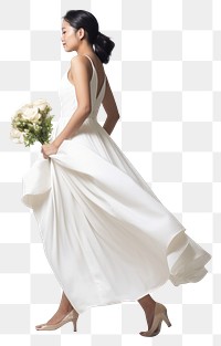 PNG A asian bride holding flowers dress footwear fashion. AI generated Image by rawpixel.