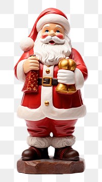 PNG Santa Claus figure figurine white background representation. AI generated Image by rawpixel.