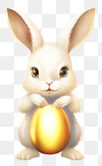 PNG Rabbit holding golden egg mammal animal white. 