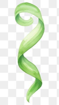 PNG  Spiral green line ribbon drawing white background pattern. 