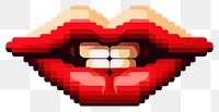 PNG Cute Red lip red technology pixelated. 