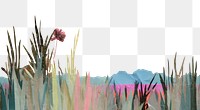 PNG  Lawn sunset art border painting. AI generated Image by rawpixel.