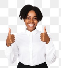 PNG  Feeling happiness finger blouse smile. AI generated Image by rawpixel.