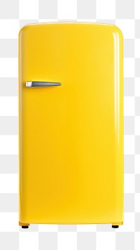 PNG Refrigerator yellow white background appliance. AI generated Image by rawpixel.