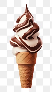 PNG A two tones chocolate ice cream dessert food white background. 