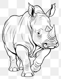 PNG Safari rhino wildlife drawing animal. AI generated Image by rawpixel.