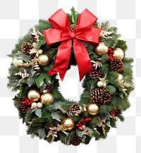 PNG Christmas wreath plant white background. 