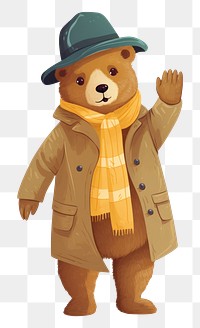 PNG Coat bear hat white background. AI generated Image by rawpixel.